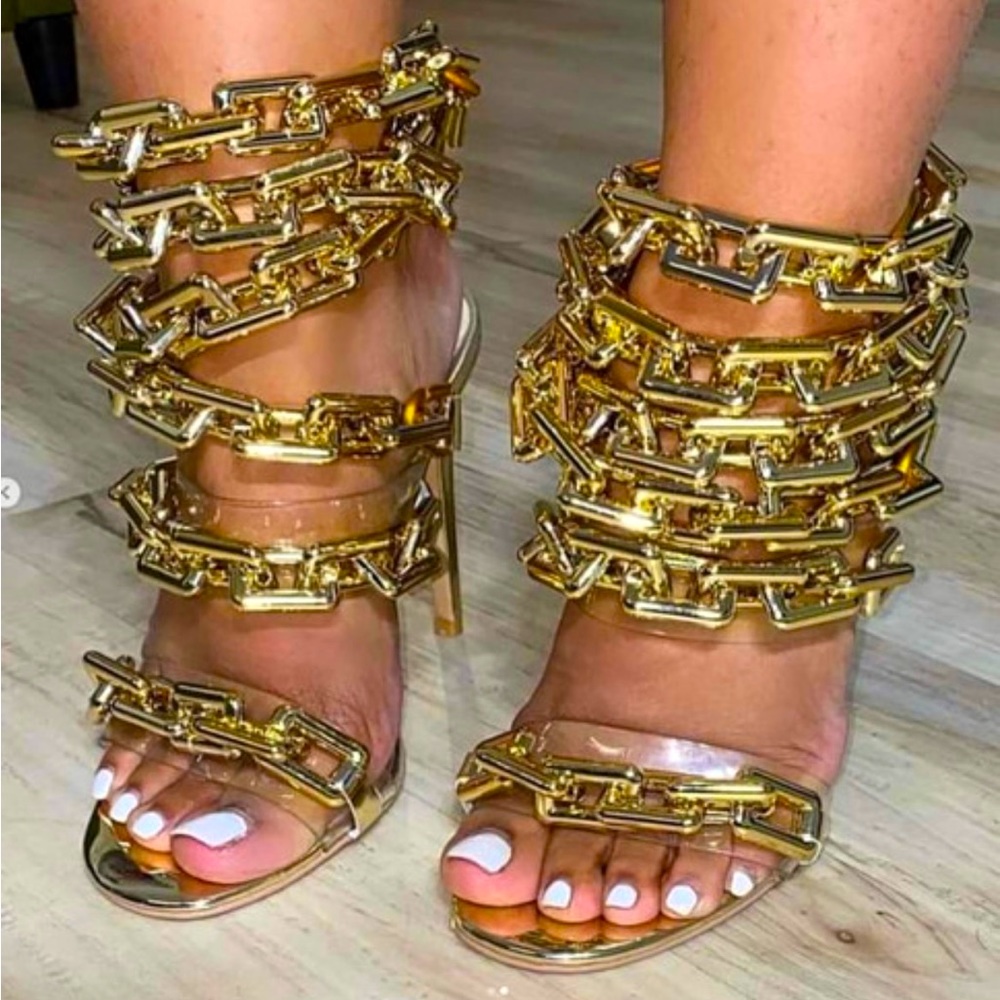 Gold heels size 41